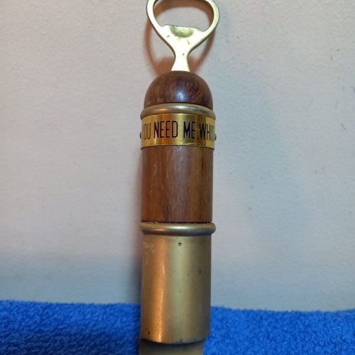 Whistle Bottle Opener vintage, used, brass, made in Italy
