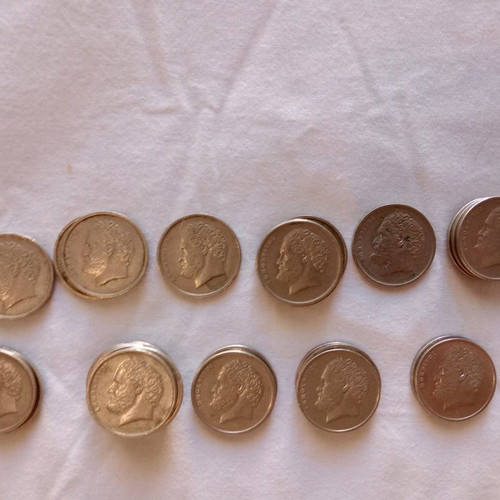 Collectible coins 31 used 10 drachma with Democritus