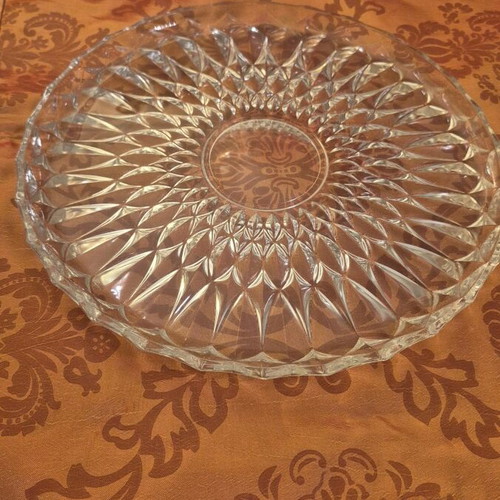 Crystal serving platter new, 28 cm perimeter