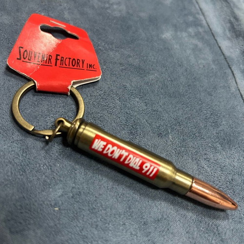 Keychain bottle opener new in ball shape “We don’t dial 911”