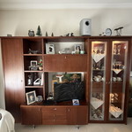 Living room unit cherry wood with illuminated display cabinet like new