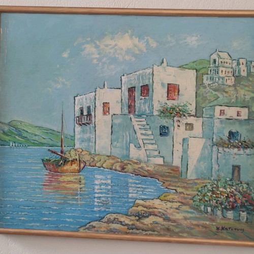 Signed embossed painting like new 62x52 cm