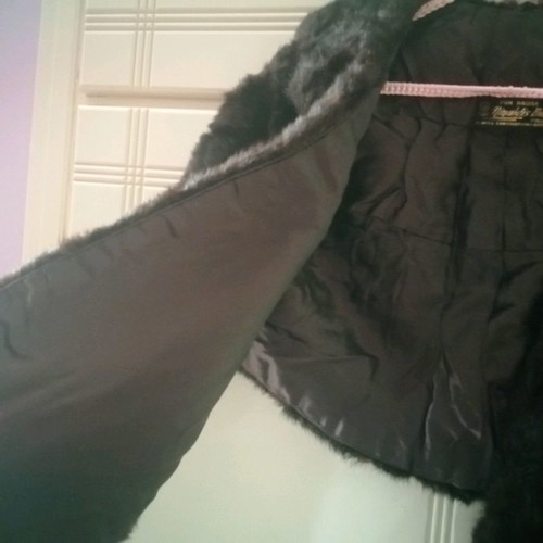 Mink fur bolero in black with 2 fur collars gift