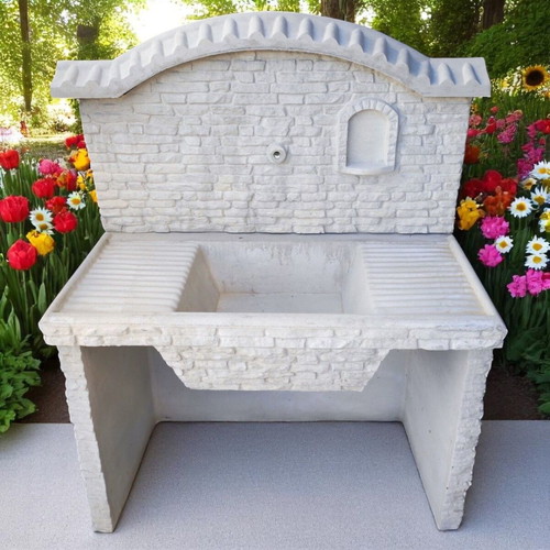 Garden Fountain Elena Outdoor Yard Sink Unpainted