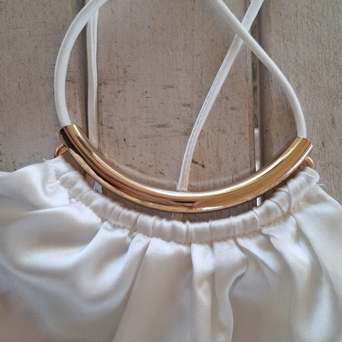 Zara white top with gold detail