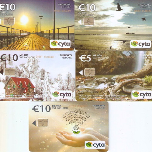 Cyprus telecards like new, pack of 5 opened