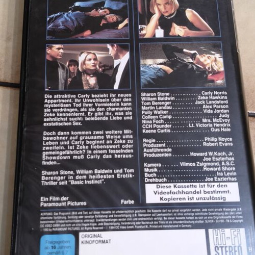 Sliver VHS like new, German edition erotic thriller 1993