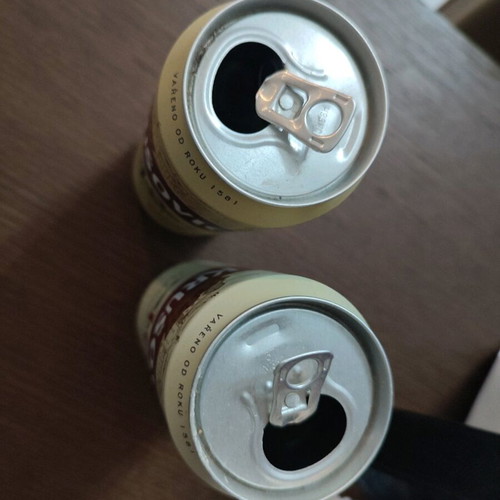 Empty drink cans from abroad