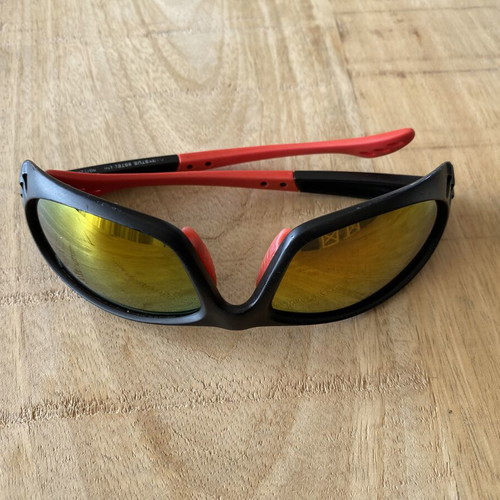 Sports Sunglasses with Yellow/Gold Mirror Lenses like new, wrap-around