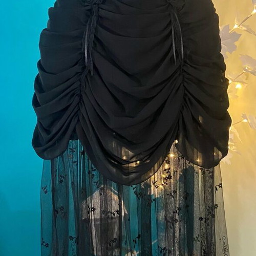 Gothic skirt with underbust corset PunkRave like new, black and blue
