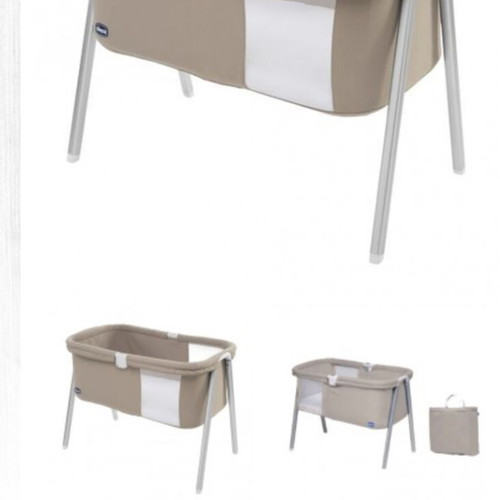 Chicco baby cot like new with carrying case light gray