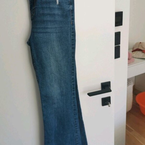 Denim jeans blue dark flare size small like new