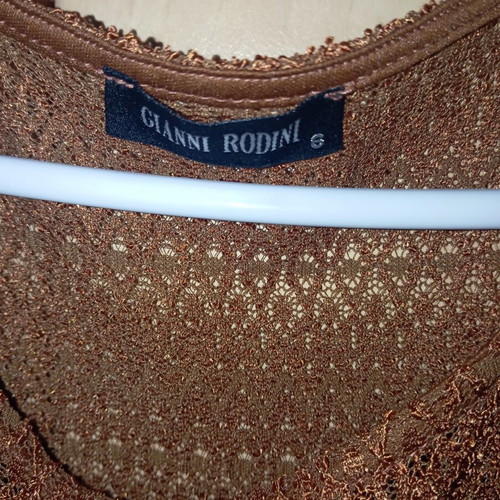Gianni Rodini women's dress used, brown perforated fabric, size XL