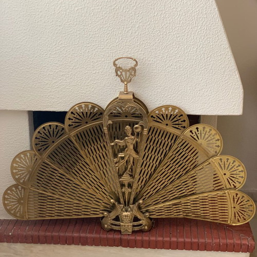 Art Deco Vintage Brass Fireplace Screen new