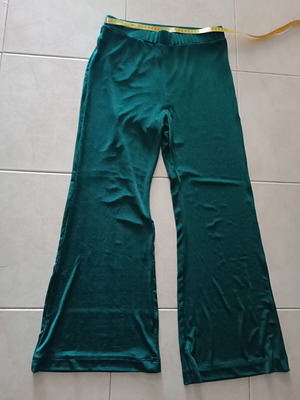 Women's pants medium used, ribbed metallic knit emerald green
