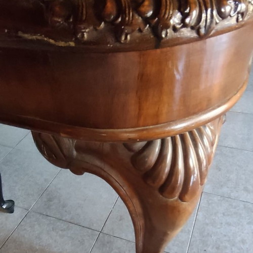 Table and buffet used, set