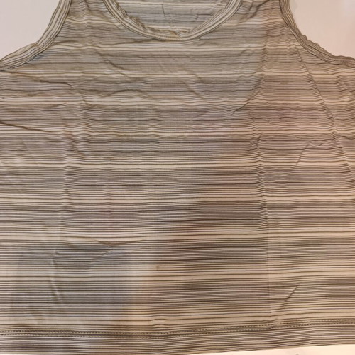 Cropped striped tank top beige-brown, Large