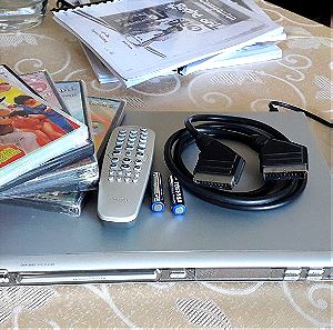 PHILIPS DVD player DVP3005 + Καλώδιο Scart με 21 ακιδες + 5 παιδικα DVD.
