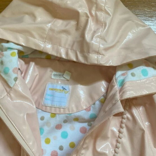 Orchestra raincoat for girls with hood, pink, size 140 cm