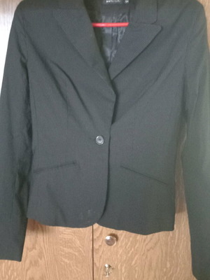 Women's jacket like new, black with vertical stripes, size 38