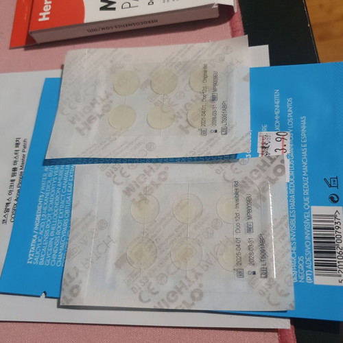 Set skincare with pimple patches and sunscreen, like new