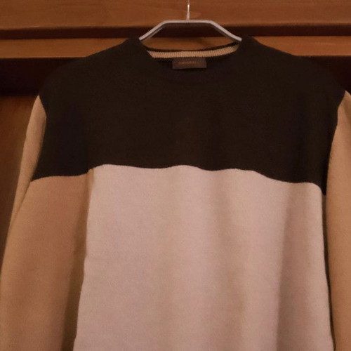 Wool men's sweater like new, size S, beige and brown