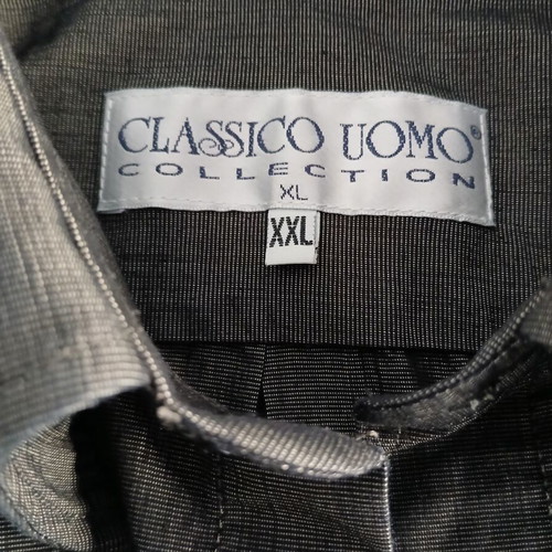 Classico Uomo men's shirt XXL black with thin white stripe like new
