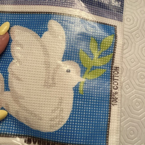 Cross stitch kit new with white dove design 12x12cm