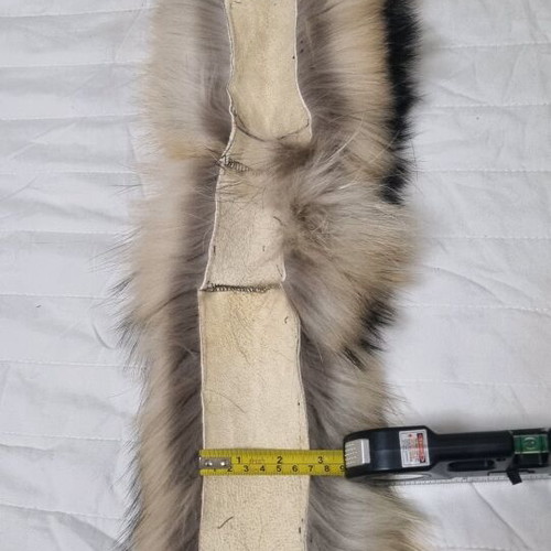 Raccoon leather strip like new, beige