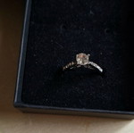 Solitaire ring new, silver color