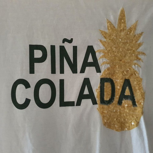 Vero Moda white T-shirt Piña Colada with sequins size S like new