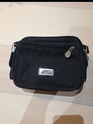 Black crossbody bag with strap