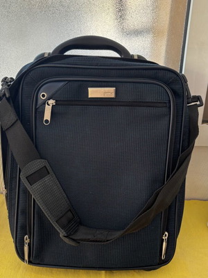 Stratic carry-on suitcase and briefcase bag, black and blue