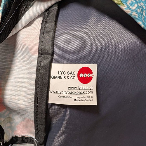 Lyc Sac Mini Turquoise School Backpack 10lt 23x15x33cm like new