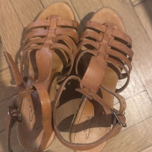 Sante platform sandals size 38 used, brown