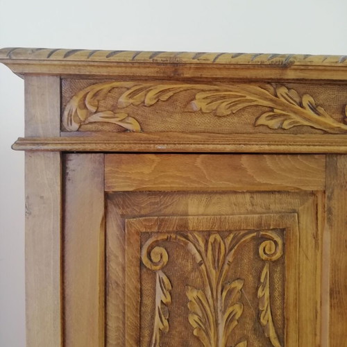 Vintage solid walnut bookcase used furniture with Queen Anne legs