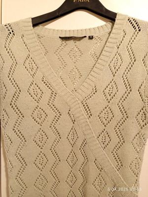 Knitted tunic used gray with silver thread size M