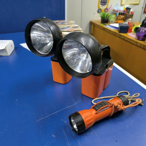 Vintage Nautical Rescue Spotlights and Flashlight used, American