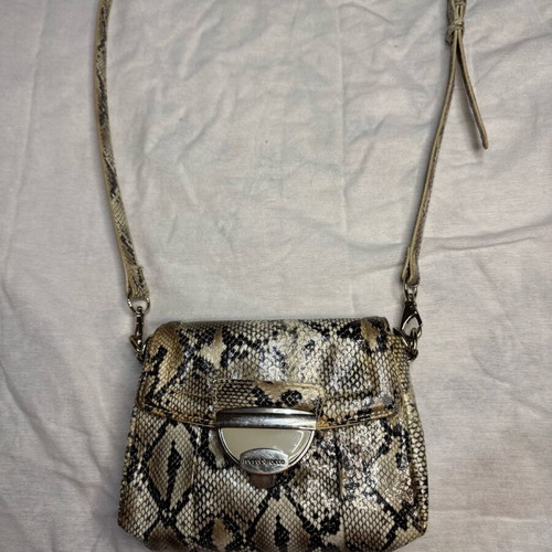 Rocco Barocco crossbody bag with snake print, new, black and gray