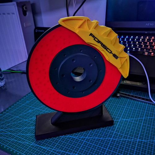 Led Brake Disc Lamp custom 3D printed automotive decor made to order