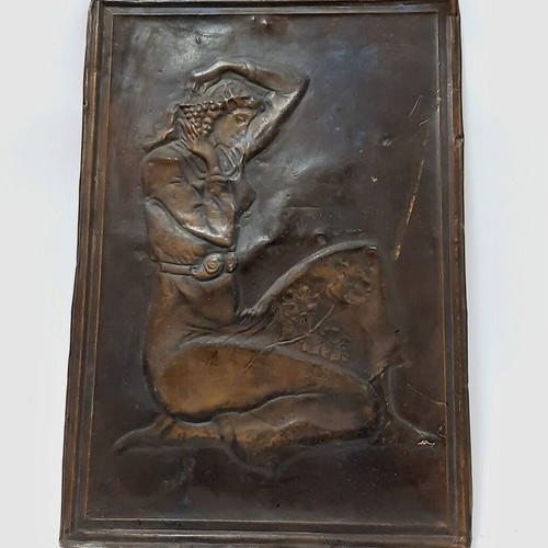 Balkan copper relief plaque Demeter 1983 31x21 cm