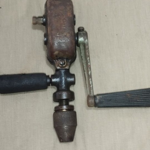 Hand drill used, manual crank