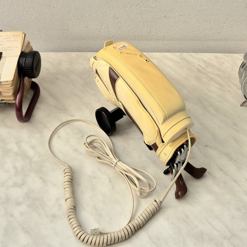 Vintage Golf Bag Telephone used, retro 1980s novelty phone