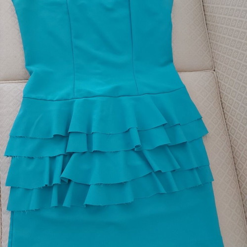 Please women's mini dress like new, turquoise, size S
