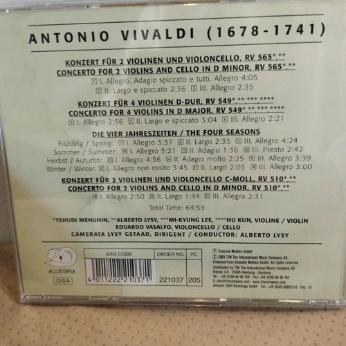 Vivaldi Die Vier Jahreszeiten CD used, classical