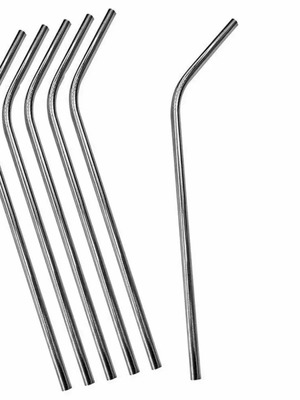 Steel straws new, pack of 6 pieces