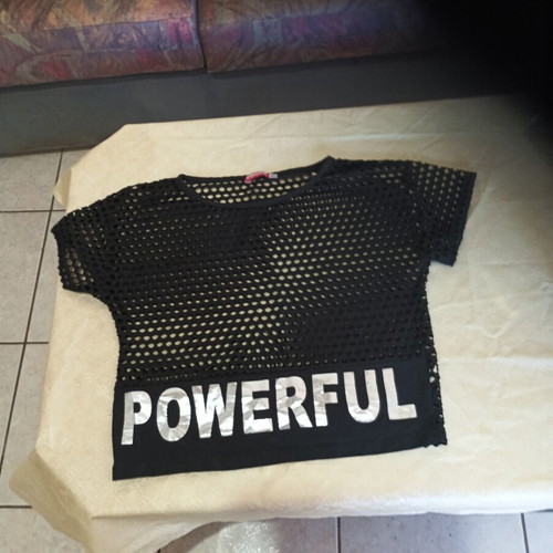Powerful black mesh blouse like new, size XS