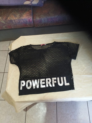 Powerful black mesh blouse like new, size XS