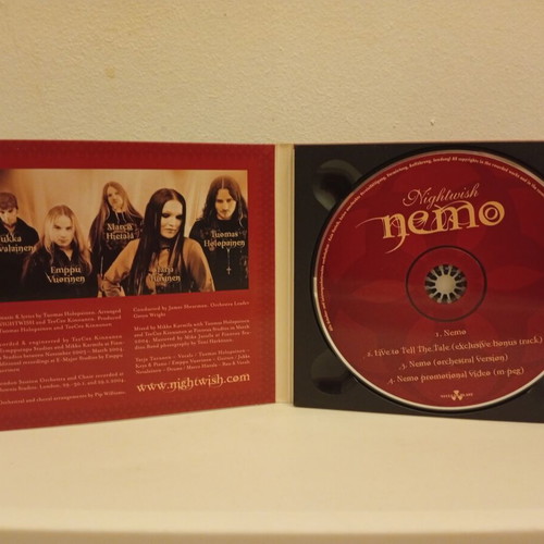 Nightwish Over the Hills and Far Away & Nemo CD pack used, metal
