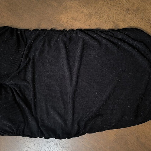 Black strapless blouse new, glitter fabric, size small